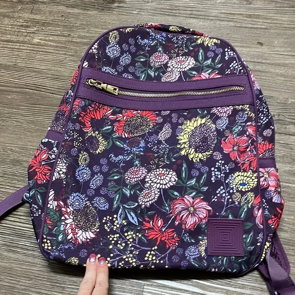 LuLaRoe | Bags | Beautiful Purple Floral Print Backpack  display picture 3